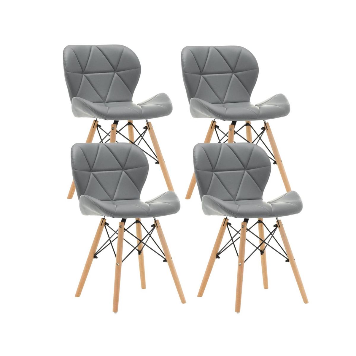 GENERICO - Pack 4 Sillas Radar Eames Grises