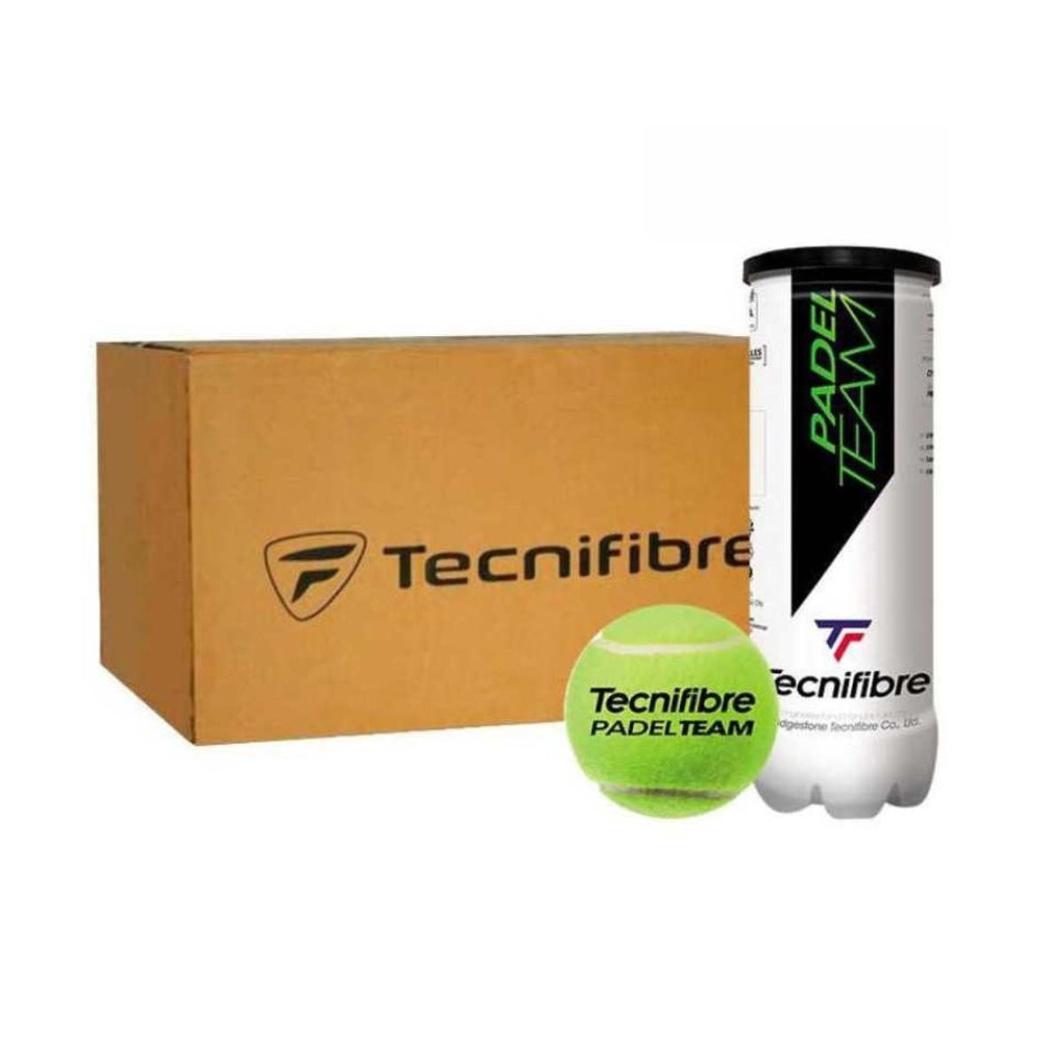 TECNIFIBRE - Caja de Pelotas Tecnifibre Padel Team X3 - 24 Tarros