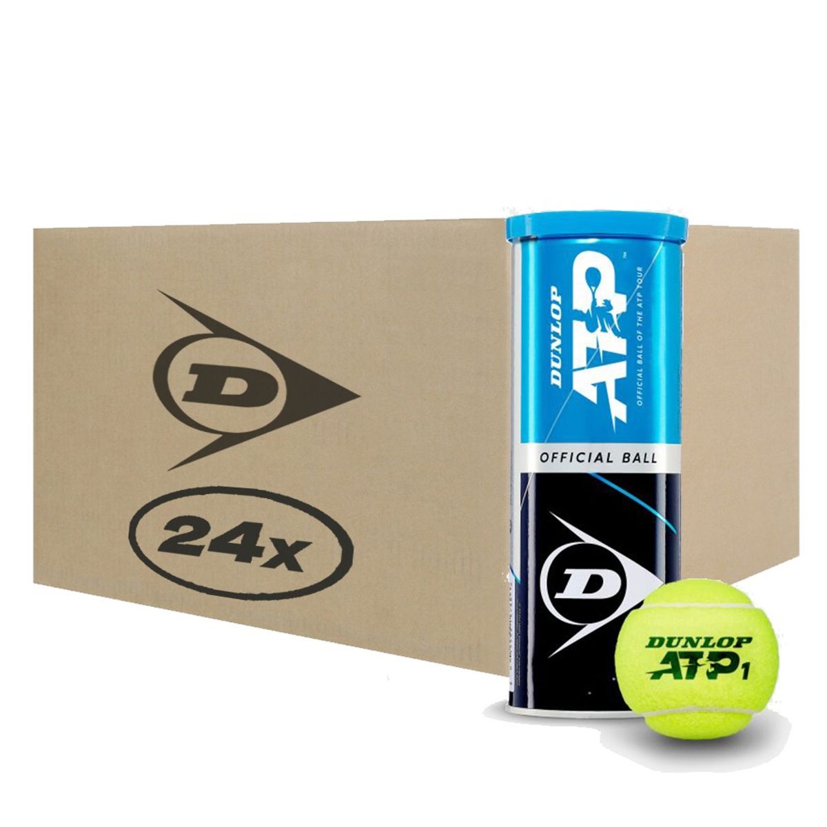 DUNLOP - Caja de Pelotas de Tenis Dunlop ATP X3 - 24 Tarros