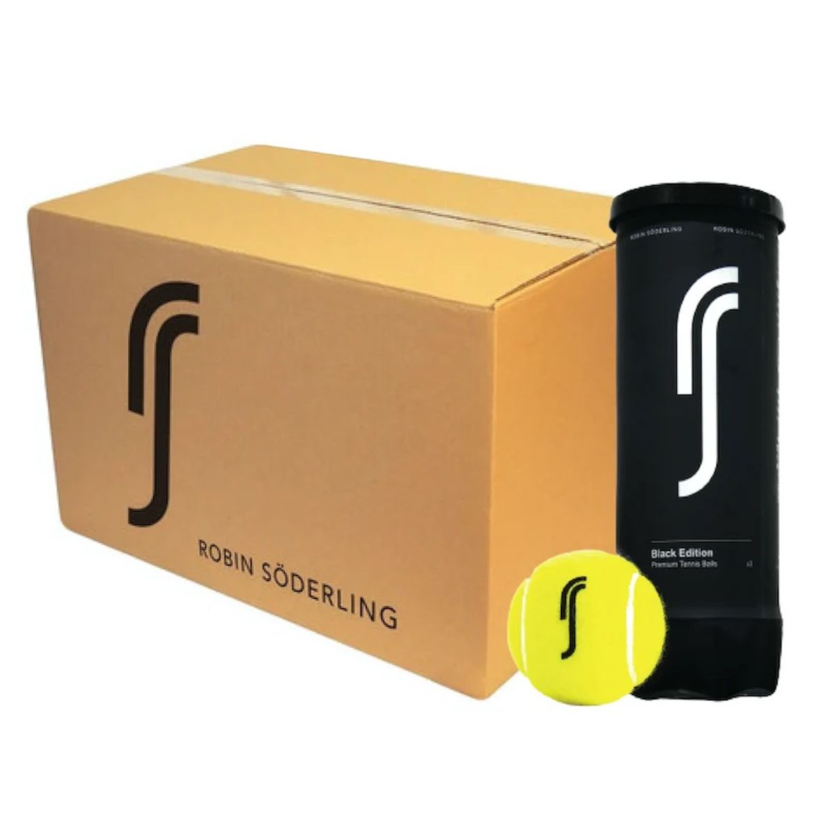 GENERICO - Caja de Pelotas Tenis Robin Soderling Black X3 - 24 Tarros