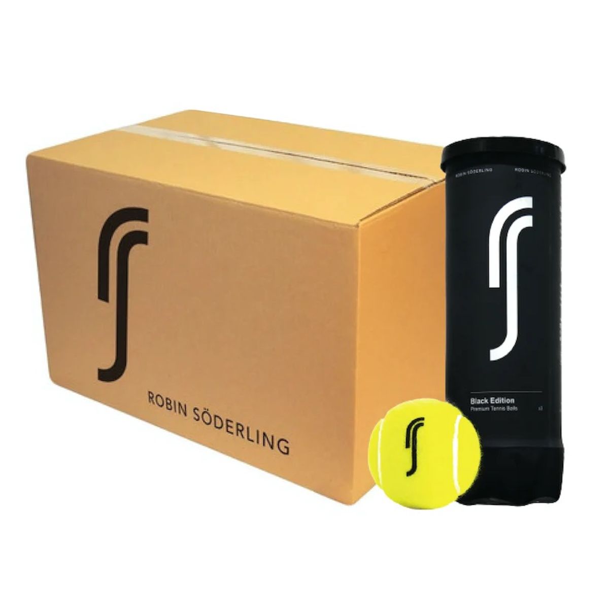 GENERICO - Caja de Pelotas Tenis Robin Soderling Black X3 - 24 Tarros