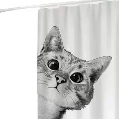 GENERICO - Cortina Baño Ducha Tela Impermeable Género 600g BLANCO GATO