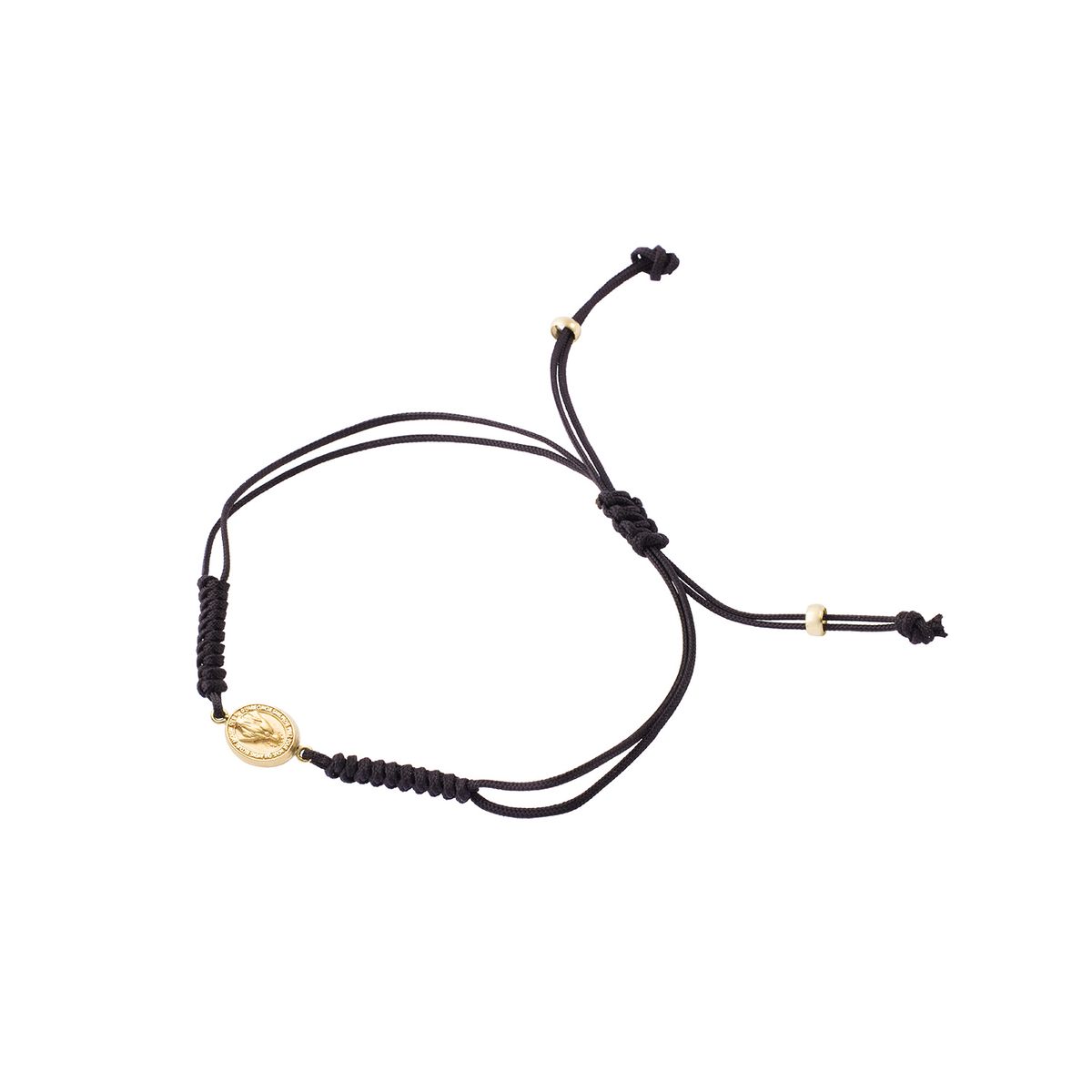 JB JOYAS BARON - Pulsera de Oro 9kt Virgen De Los Rayos Ajustable