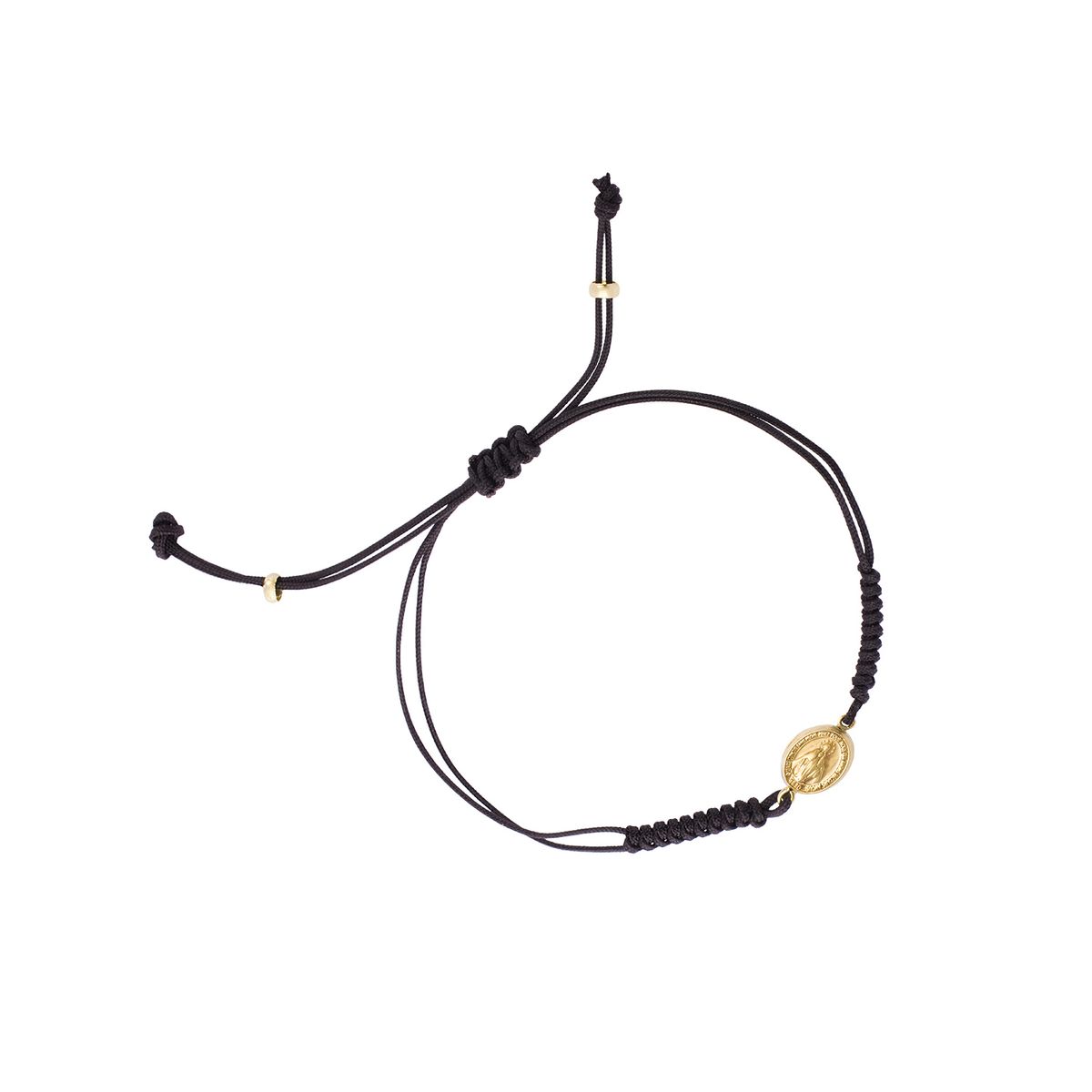 JB JOYAS BARON - Pulsera de Oro 9kt Virgen De Los Rayos Ajustable