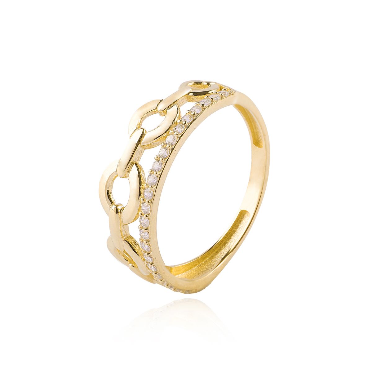 JB JOYAS BARON - Anillo de Oro 18kt Circulo Circon 1269