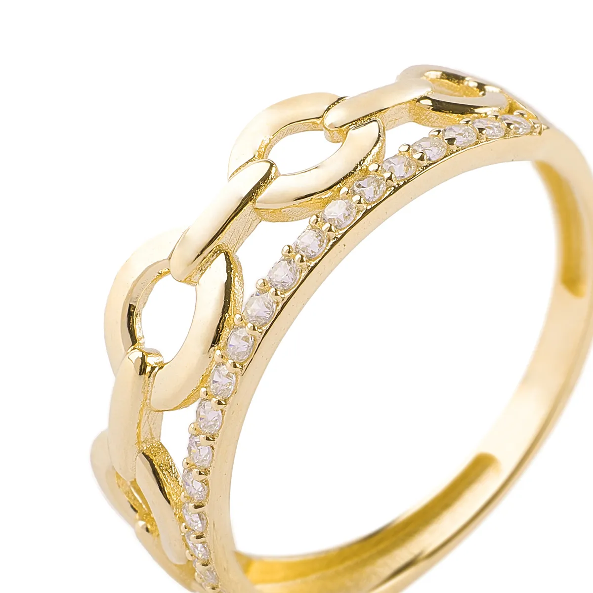 JB JOYAS BARON - Anillo de Oro 18kt Circulo Circon 1269