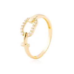 JB JOYAS BARON - Anillo de Oro 18kt Hebilla Circon