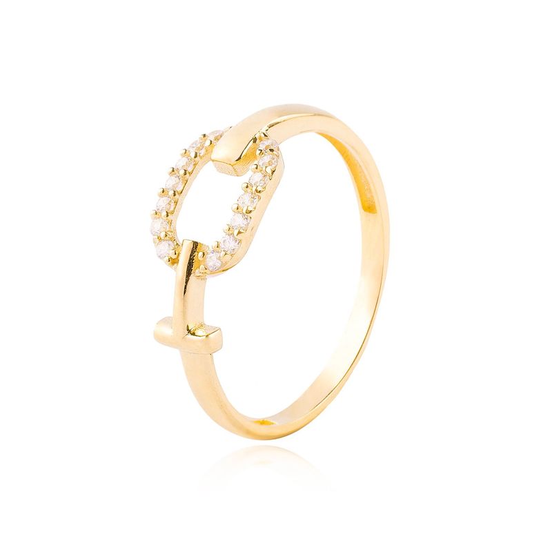 JB JOYAS BARON - Anillo de Oro 18kt Hebilla Circon