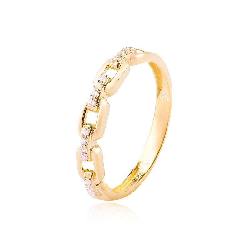 JB JOYAS BARON - Anillo de Oro 18kt Cadena en Circon