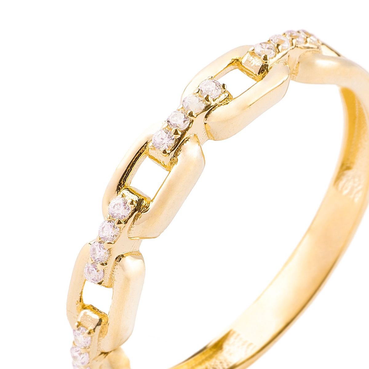 JB JOYAS BARON - Anillo de Oro 18kt Cadena en Circon