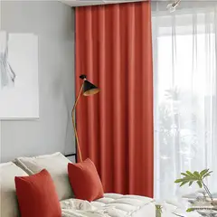 GENERICO - CORTINA ENGOMADA UNICOLOR TERRACOTA blackout 2 PAÑOS 230X140