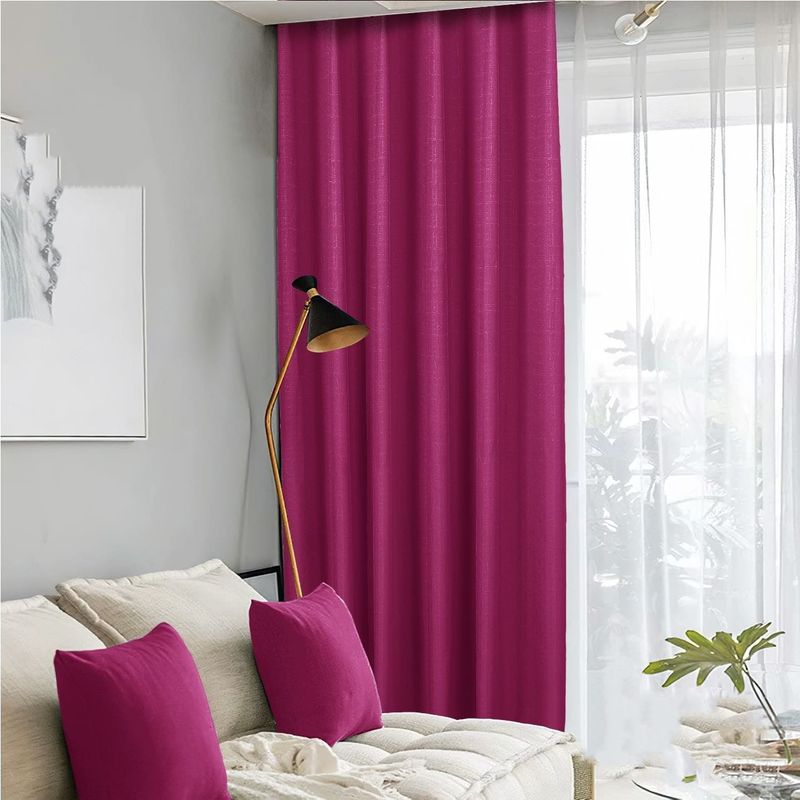 GENERICO - CORTINA ENGOMADA UNICOLOR MORADO VINO BLACKOUT 2 PAÑOS 230X140