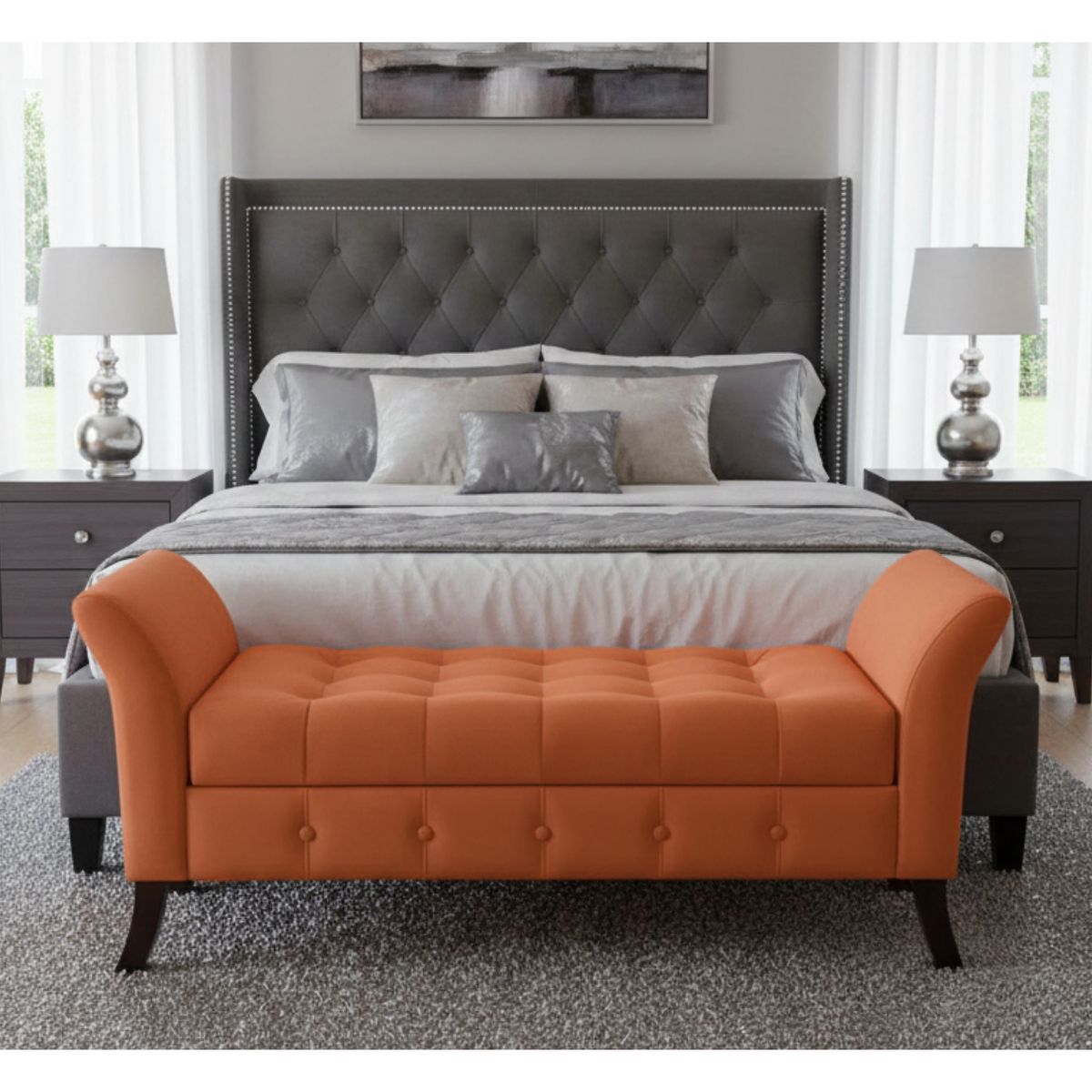 GENERICO - Banqueta Baúl Regatta Color Naranjo