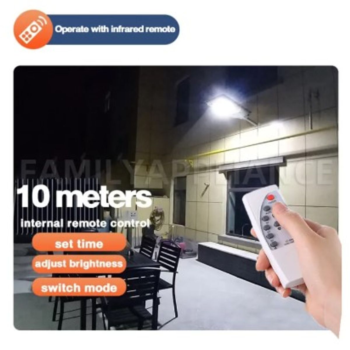 IRM - Foco Solar Led 500w Lampara Exterior Alumbrado Patio Fachada 410mm Con Soporte Todo FIGOIMPORT