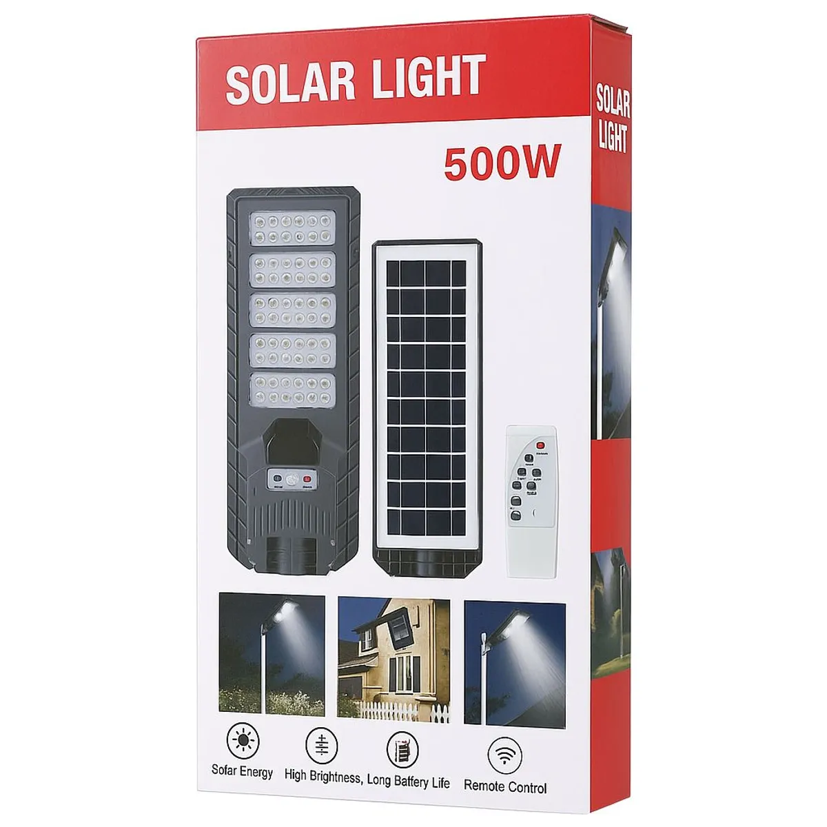 GENERICO - Foco Solar LED 500W con Sensor Automático control Remoto y  Iluminación Exterior Eficiente