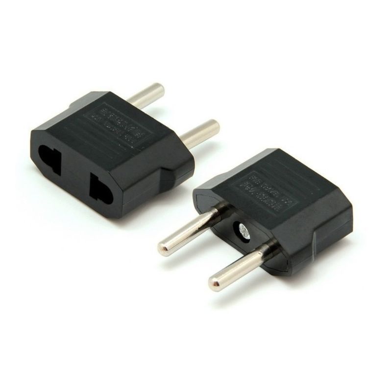 CRUSEC - Pack 2 Adaptadores Enchufe Corriente Plug Europeo Americano