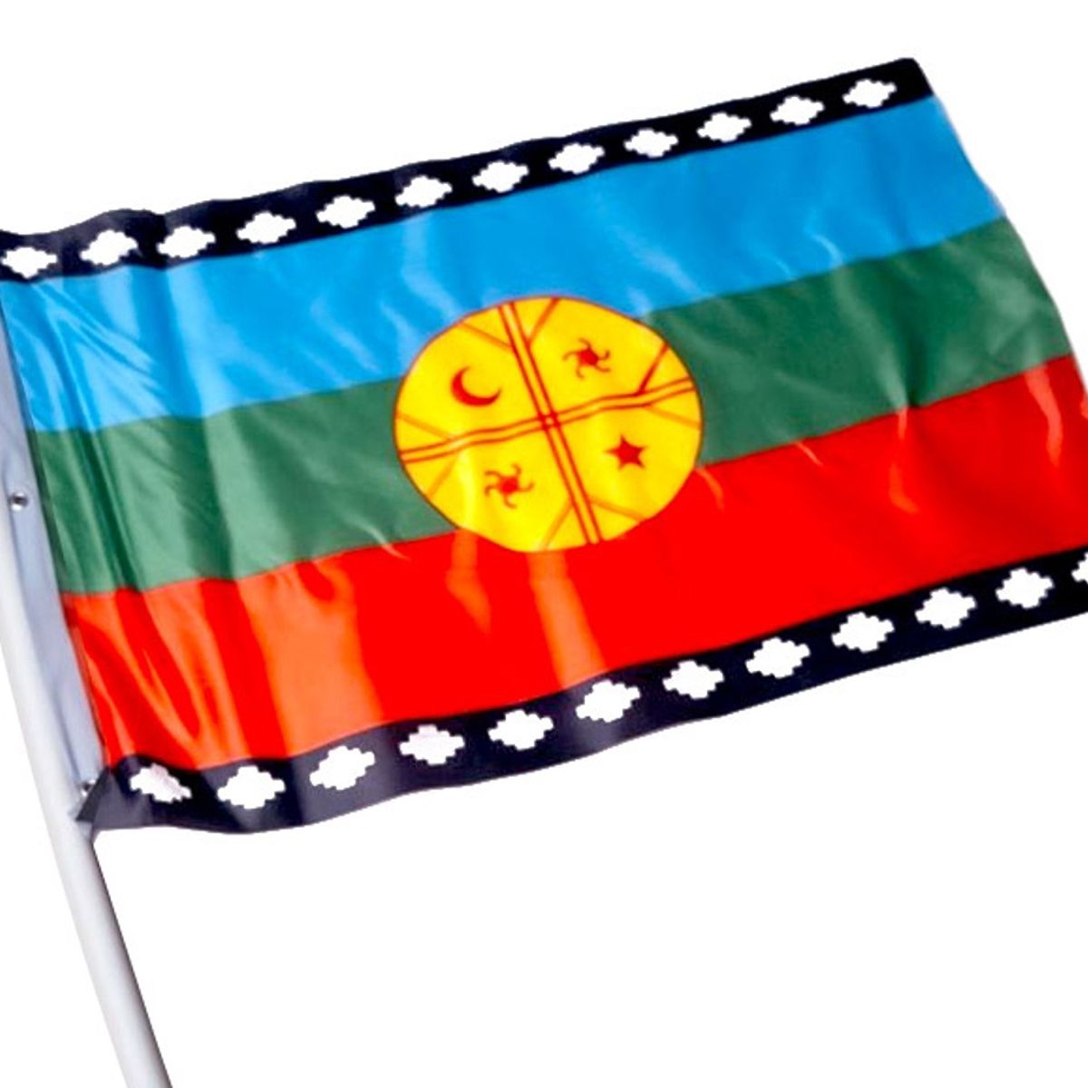 GENERICO - Bandera Mapuche 90x150 Cms Estampada Ojales Metálicos