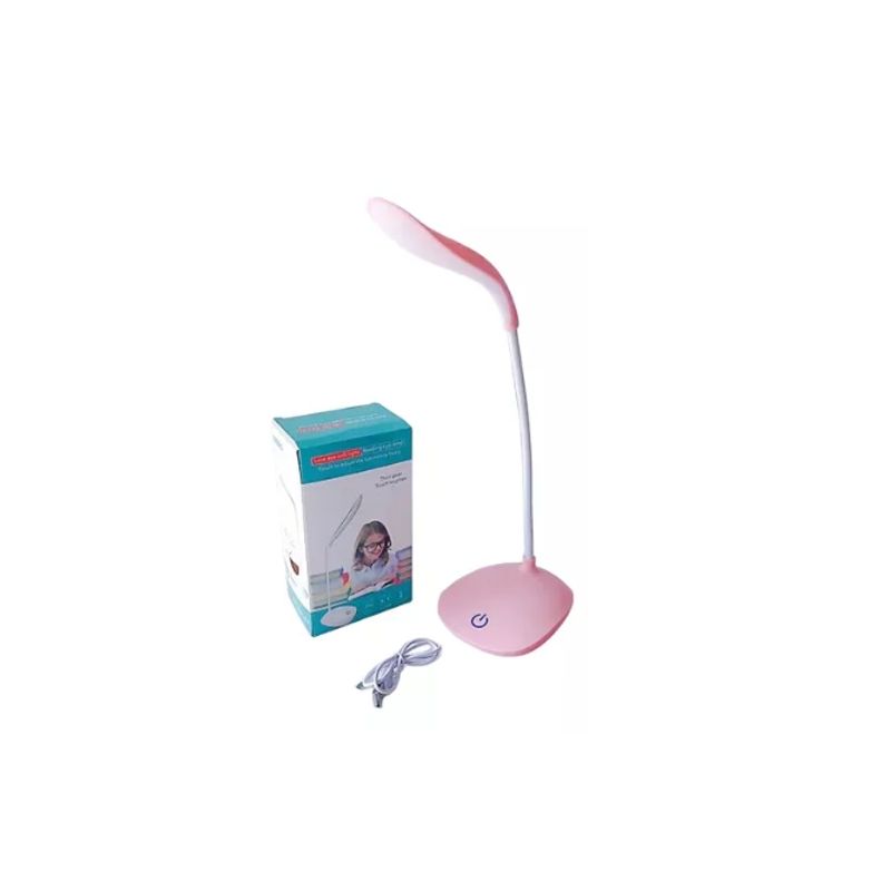 GENERICO - Lampara Led Escritorio Recargable Usb Cuida Ojos Luz Lectura Rosada