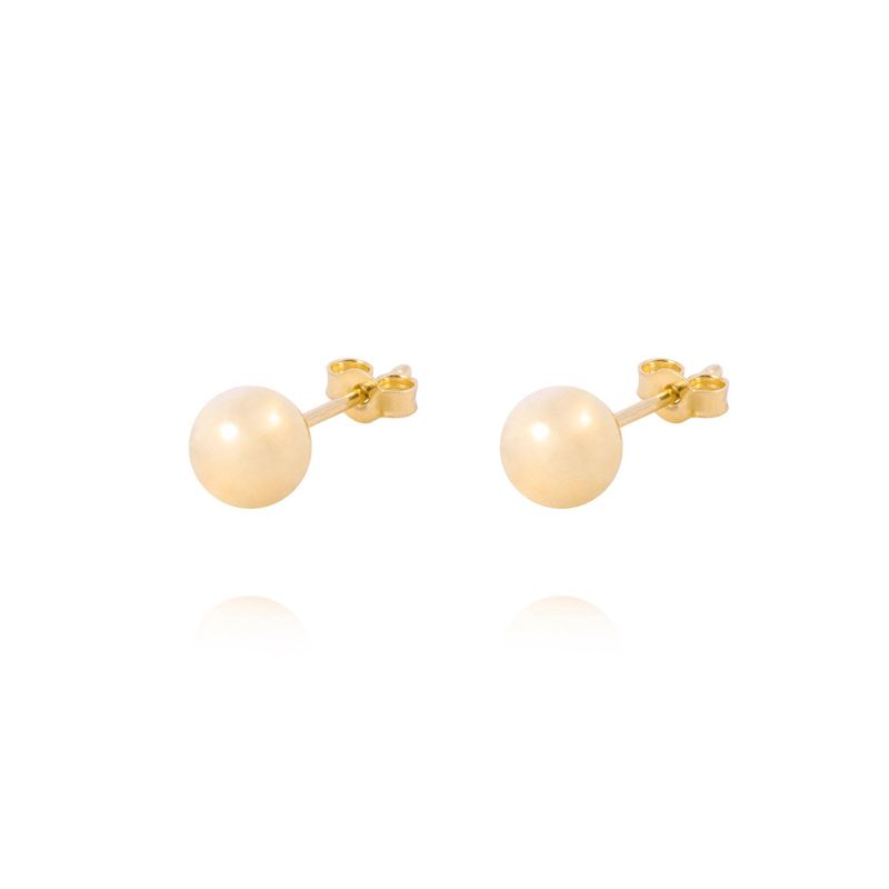 JB JOYAS BARON - Aros de Oro 9kt Bolita Solida 6mm