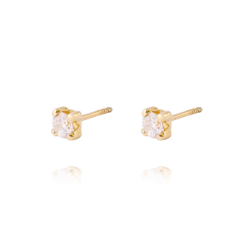 JB JOYAS BARON - Aros de Oro 9kt Circonita Pequeño 4 Grifas