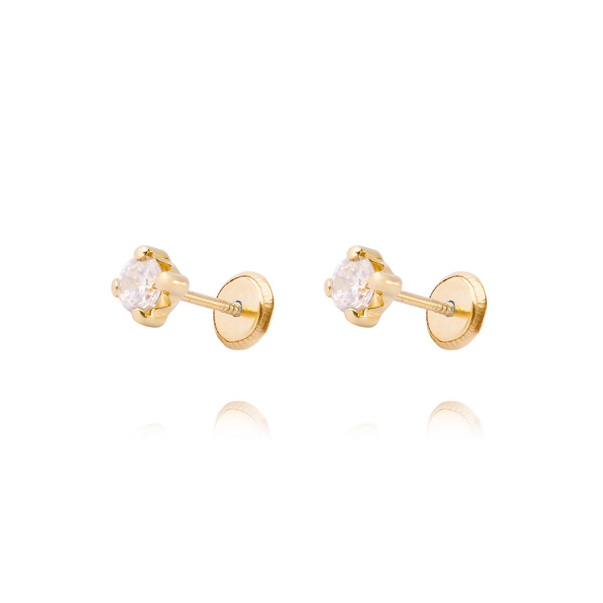 JB JOYAS BARON - Aros de Oro 9kt Circonita Pequeño 4 Grifas