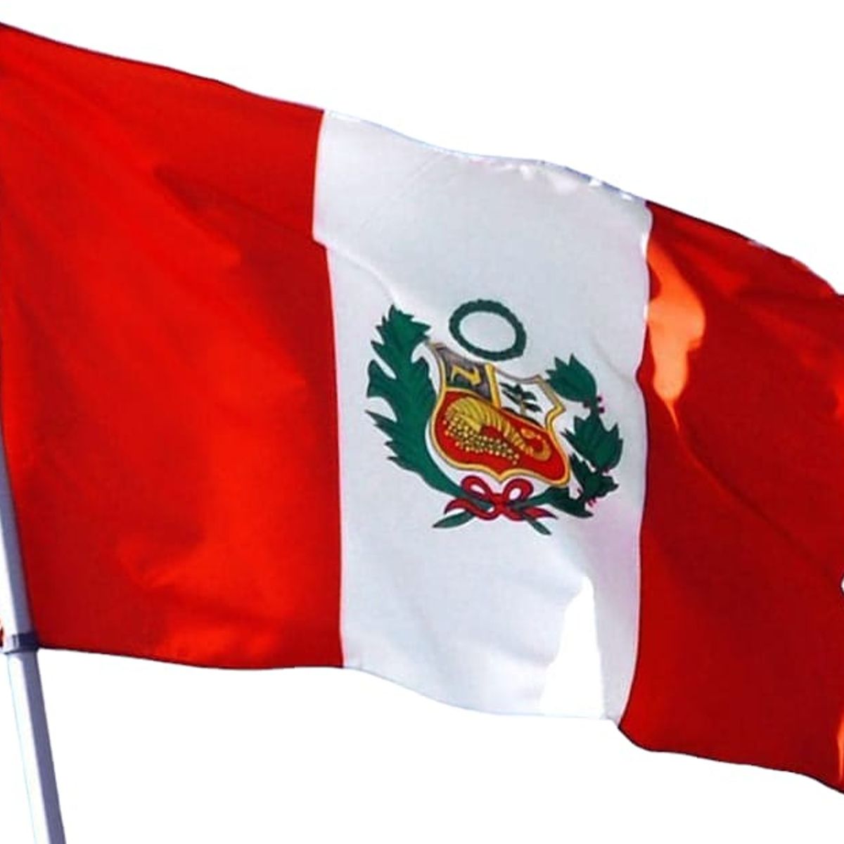 GENERICO - Bandera De Perú 60x90 Cms Estampada Ojales Metálicos
