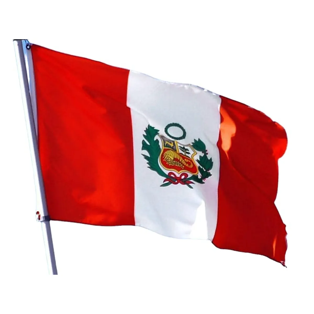 GENERICO - Bandera De Perú 60x90 Cms Estampada Ojales Metálicos