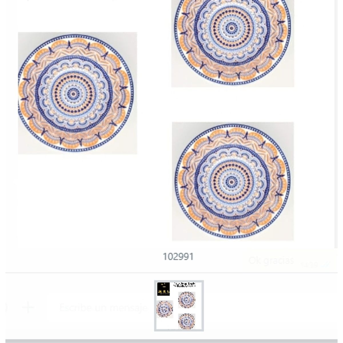 GENERICO - Plato Semi Hondo Redondo Mandala