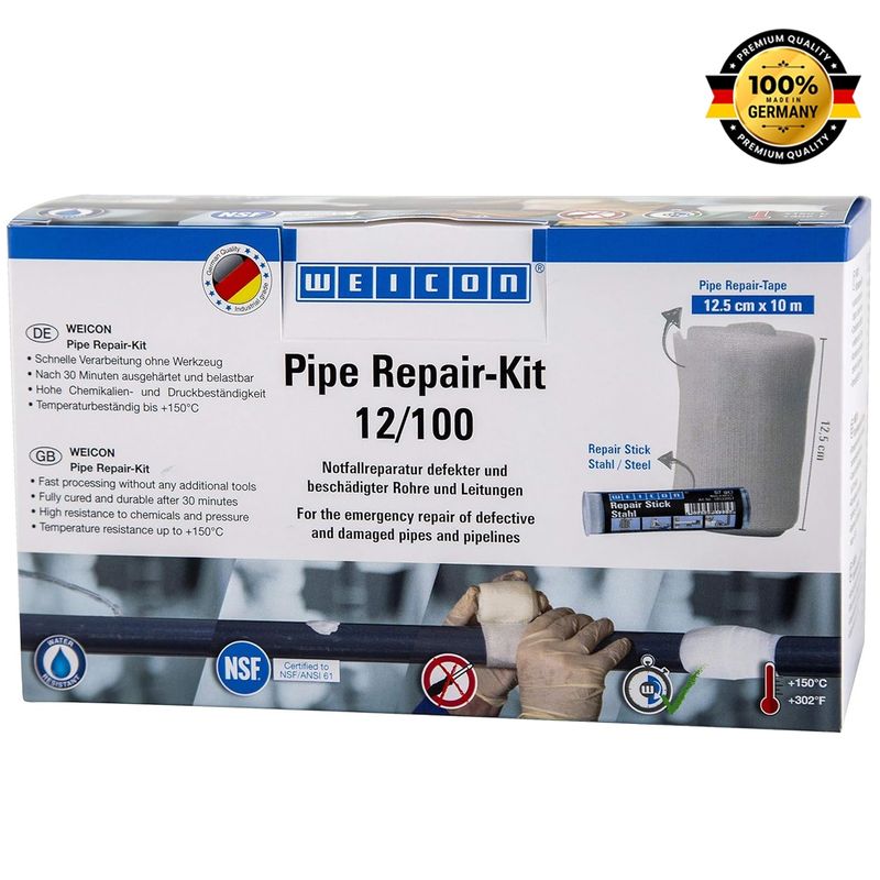 WEICON - Kit Reparador De Tuberías Con Fugas 12 Cms x 10 Mts Cables Y Conductos