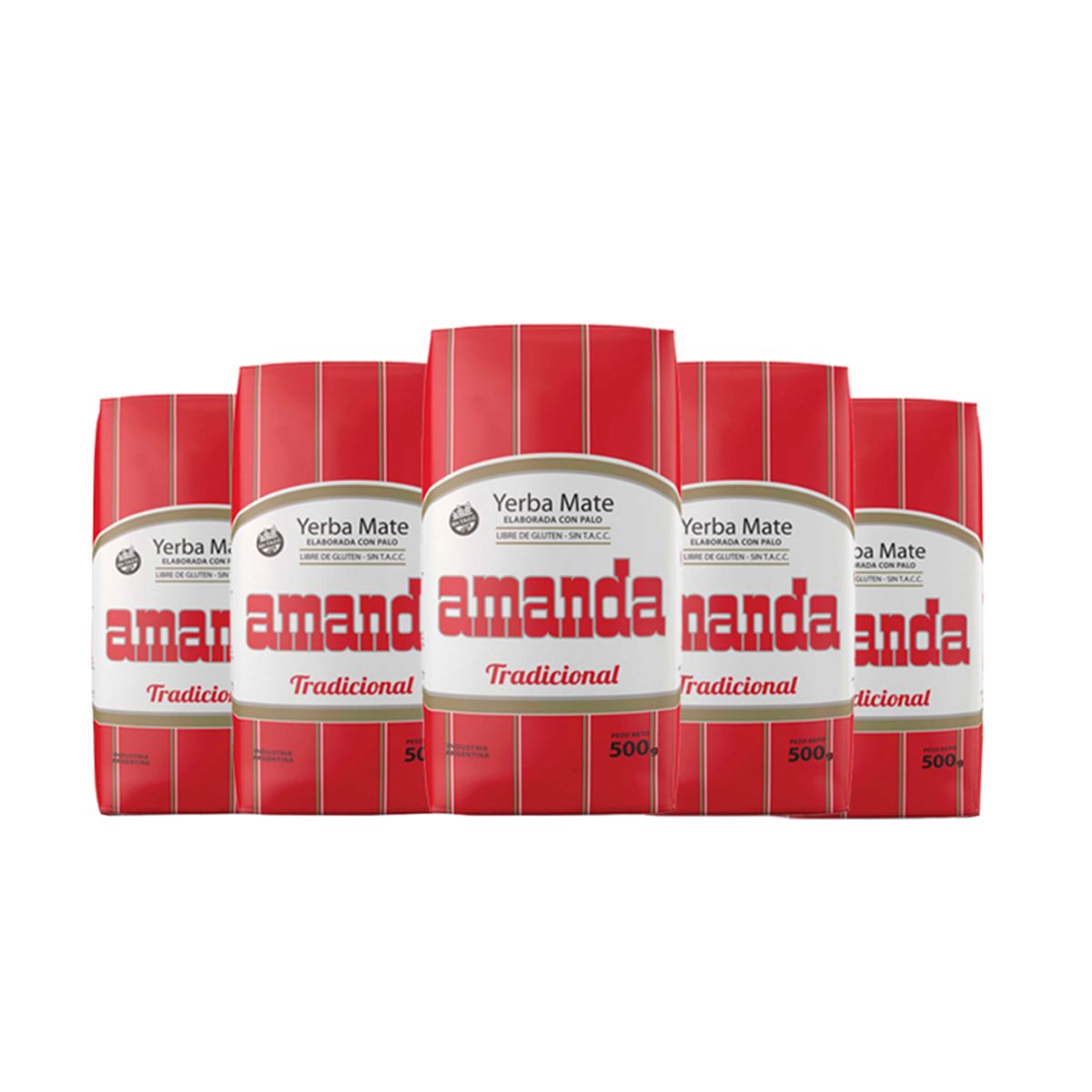 AMANDA - Pack 5 Yerba Mate Amanda Tradicional 500gr