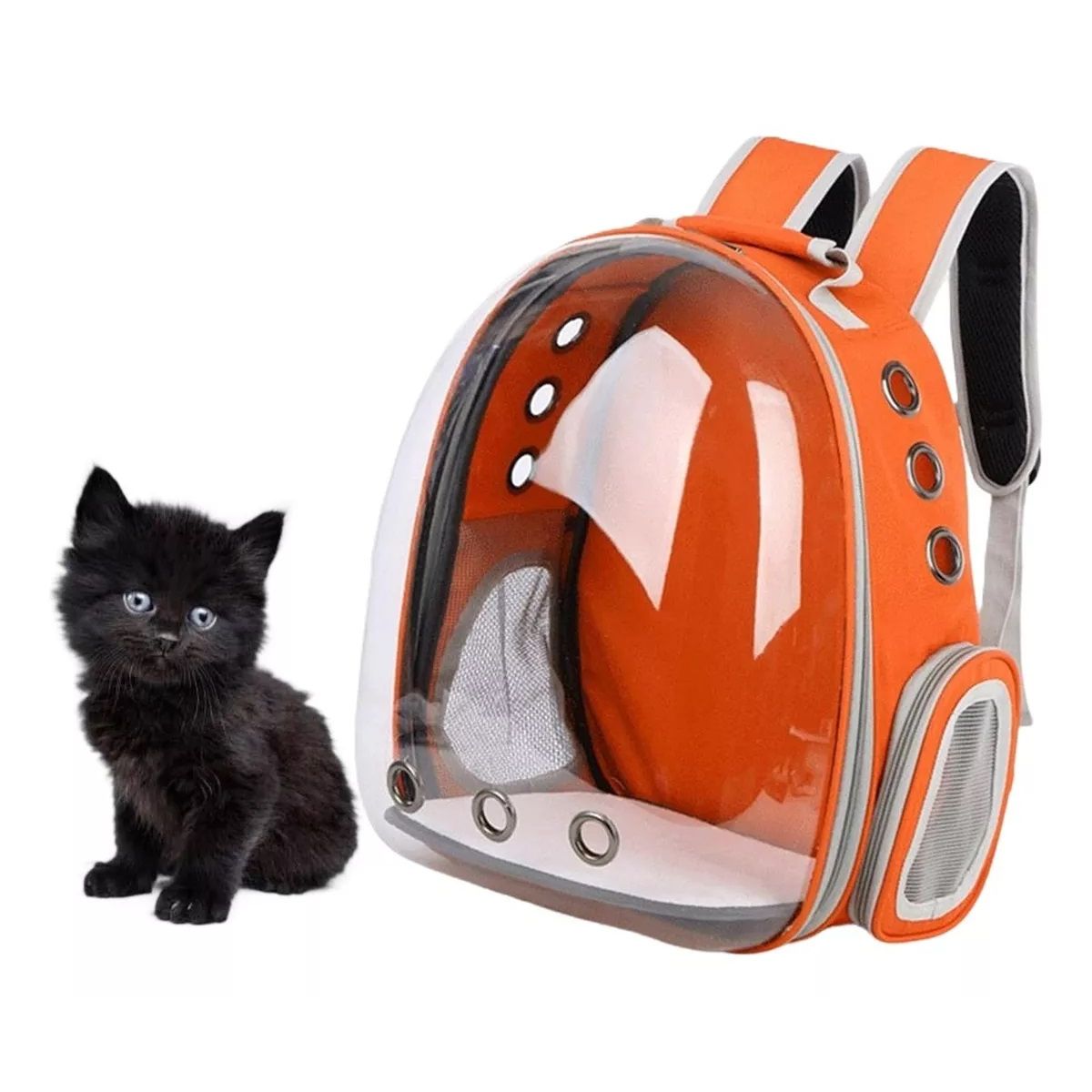 GENERICO - Mochila Bolso Transportador Mascota Perrogato Transparente