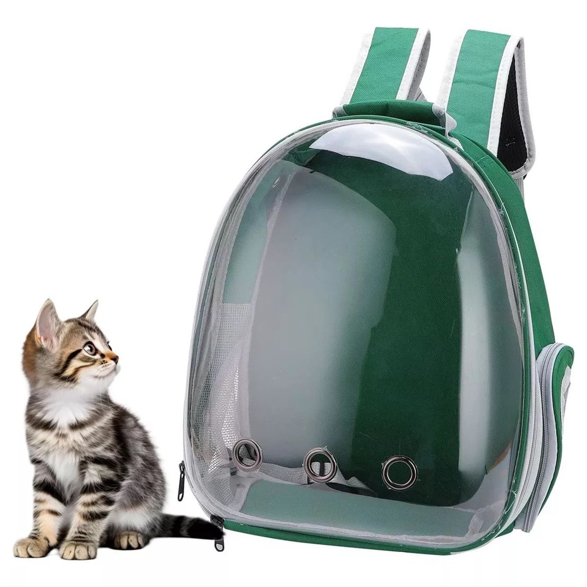 GENERICO - Mochila Bolso Transportador Mascota Perrogato Transparente