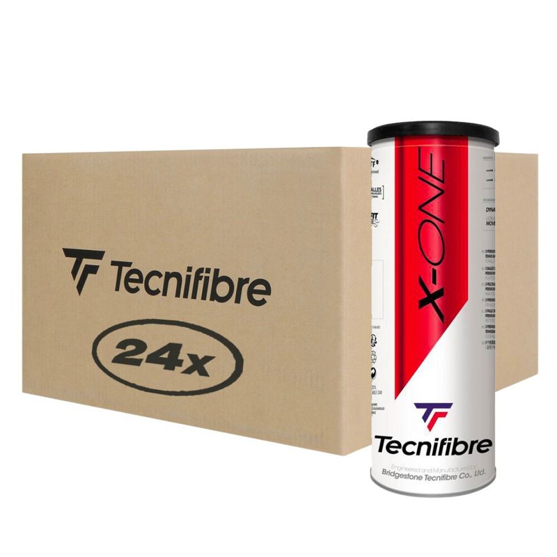 TECNIFIBRE - Caja de Pelotas de Tenis Tecnifibre X-One X3 - 24 Tarros