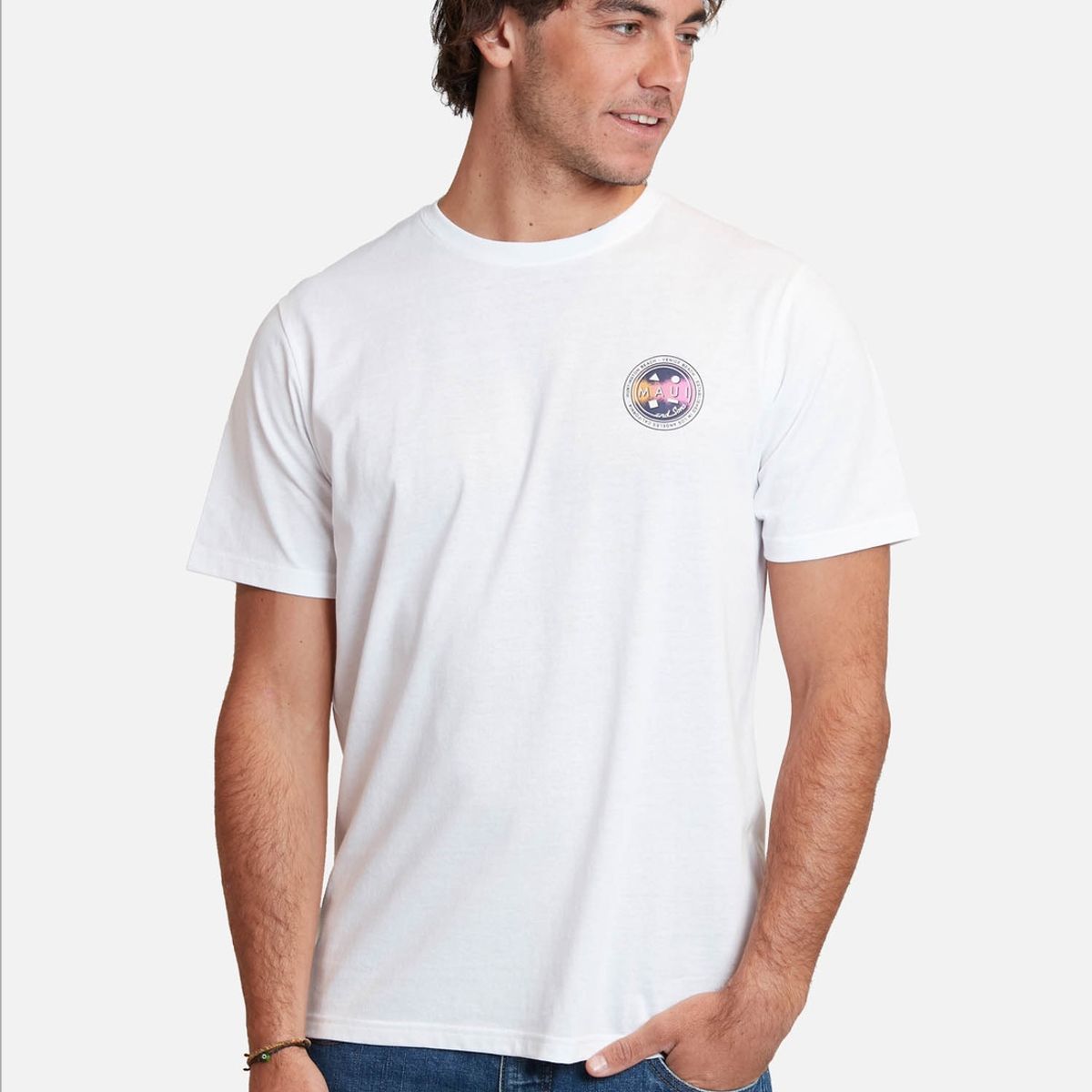 MAUI AND SONS - Polera cookie vintage gradient ss tees Blanco Hombre Maui And Sons