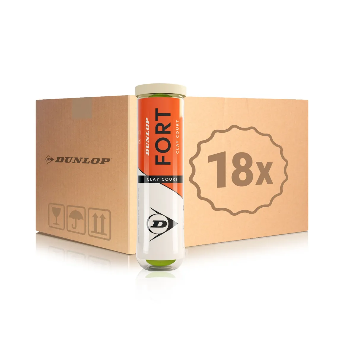 DUNLOP - Caja de Pelotas de Tenis Dunlop Fort Clay X4 - 18 Tarros