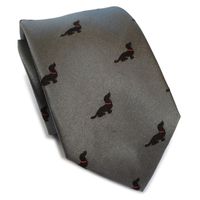 Corbata seda gris acero salchi love negro Luciacorbatas