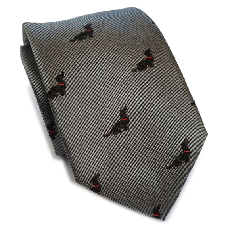 LUCIA CORBATAS - Corbata seda gris acero salchi love negro Luciacorbatas
