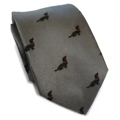 LUCIA CORBATAS - Corbata seda gris acero salchi love negro Luciacorbatas