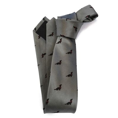 Imagen 2 del producto Corbata seda gris acero salchi love negro Luciacorbatas