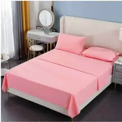 GENERICO - Juego De Sábana 200 Hilos 2 Plazas - 4 Piezas- ROSADA