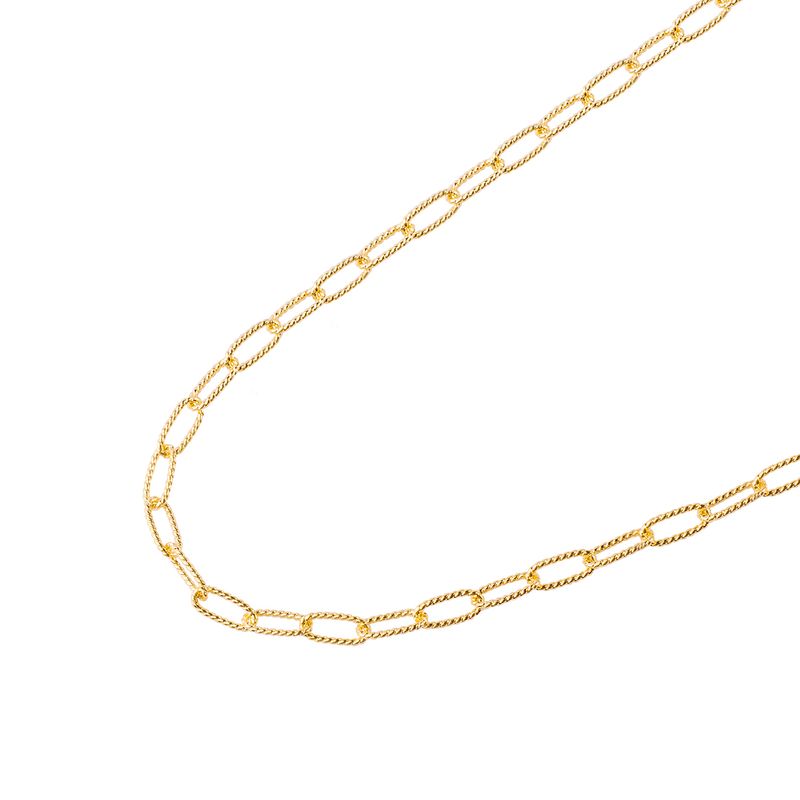 JB JOYAS BARON - Collar de Oro 18kt Modelo Eslabon Satinado Mediano