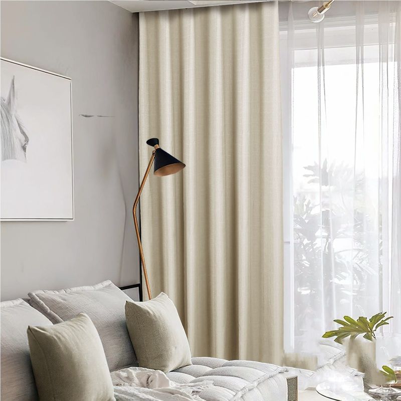 GENERICO - CORTINA ENGOMADA UNICOLOR  BEIGE blackout 2 PAÑOS 230X140