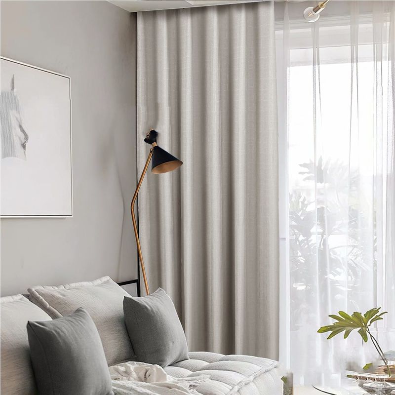 GENERICO - CORTINA ENGOMADA UNICOLOR  GRIS CLARO blackout 2 PAÑOS 230X140