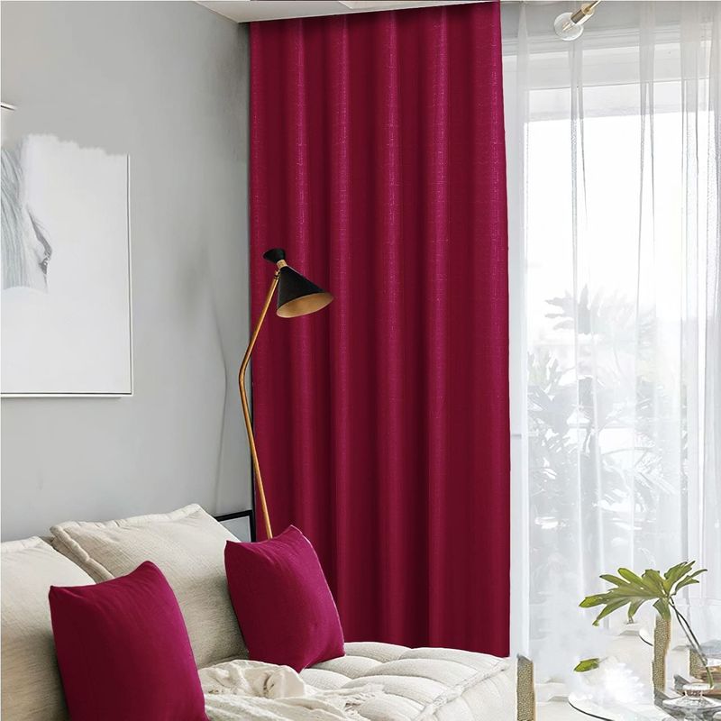 GENERICO - CORTINA ENGOMADA UNICOLOR  BURDEO blackout 2 PAÑOS 230X140