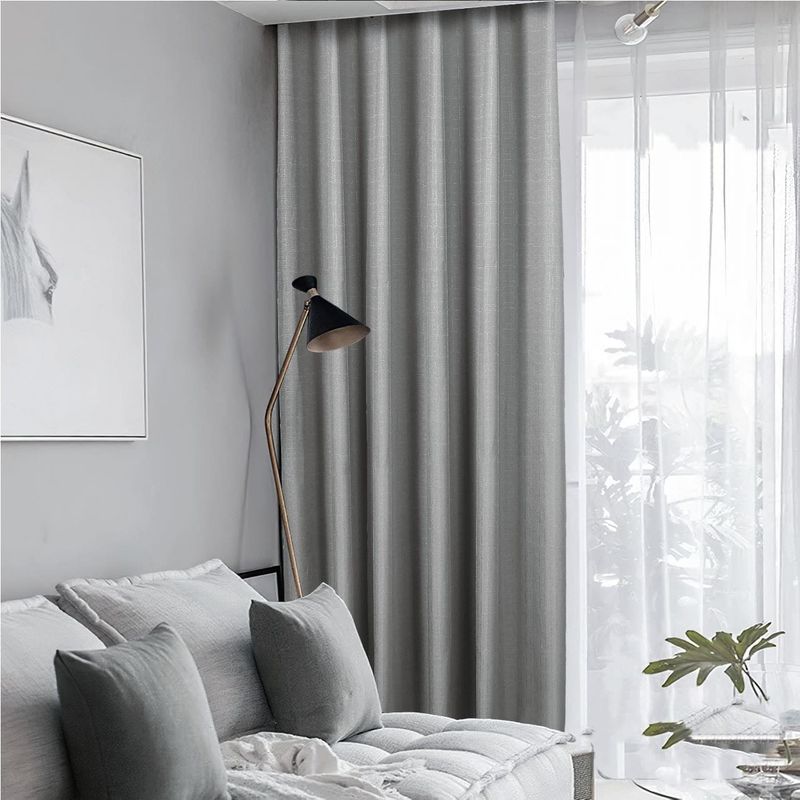 GENERICO - CORTINA ENGOMADA UNICOLOR  GRIS BLACKOUT 2 PAÑOS 230X140