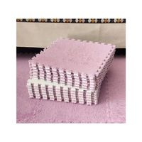 Set 10 Alfombras Goma Eva Peluda Niños Piso Felpa 30x30cm rosa