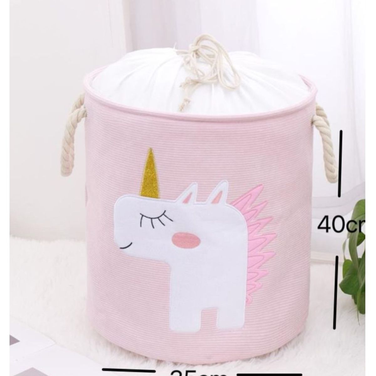 COMPRAPO - Canasto Cesto Caja Almacenamiento Niño Modelo Unicornio Rosa Pastel