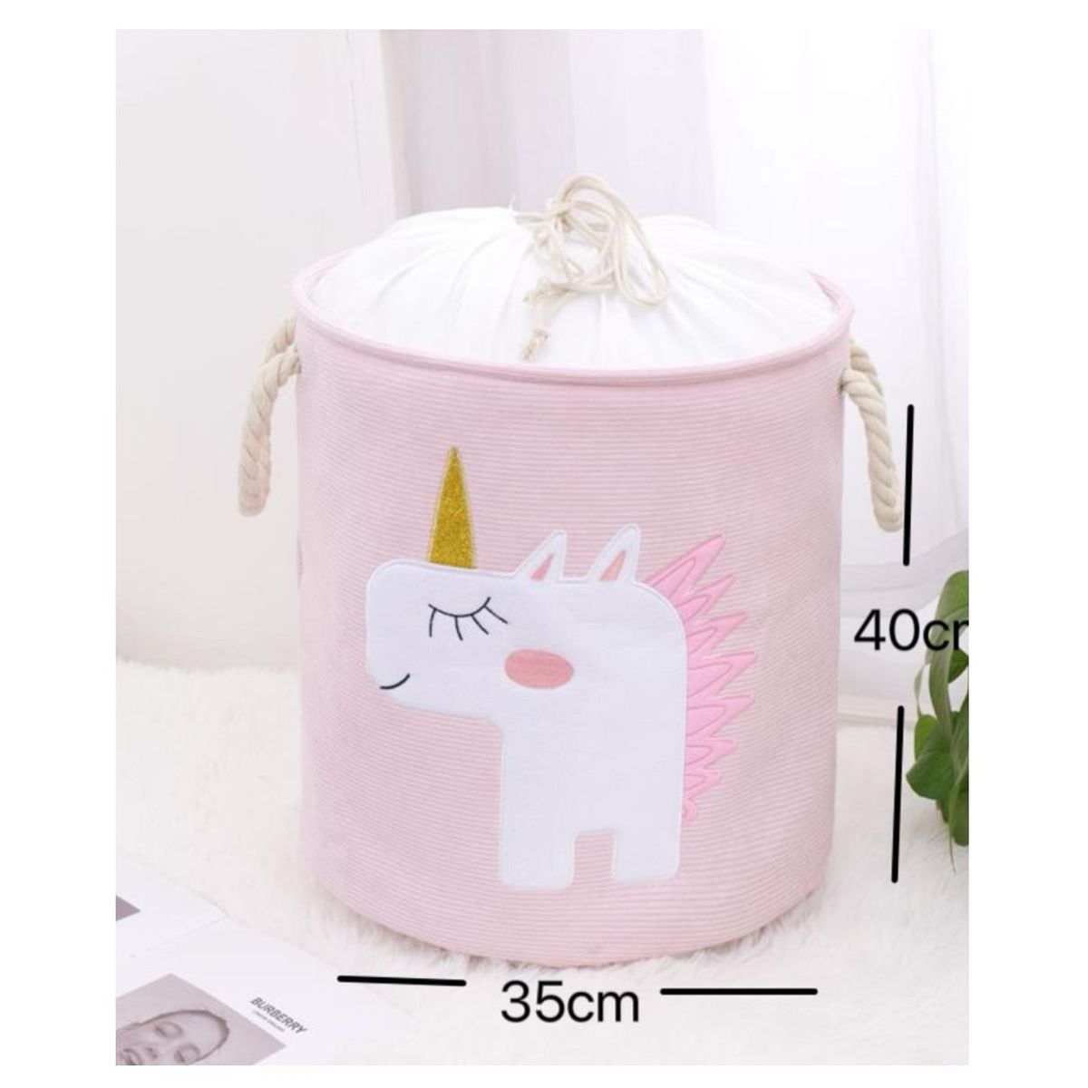 COMPRAPO - Canasto Cesto Caja Almacenamiento Niño Modelo Unicornio Rosa Pastel