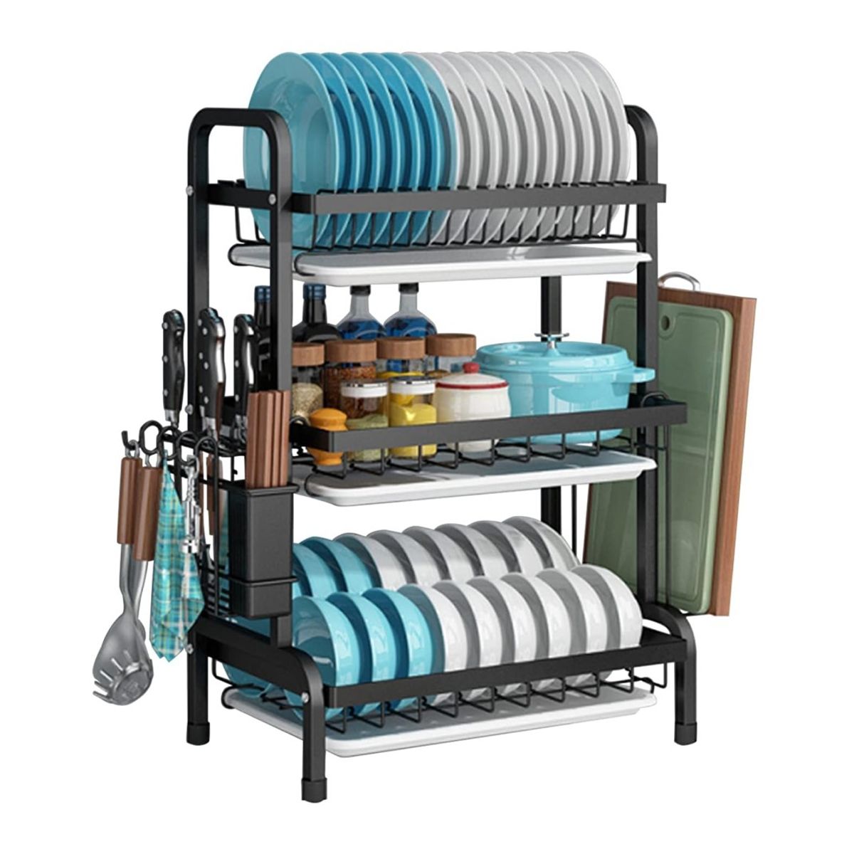 GENERICO - ESCURRIDOR DE PLATOS ESTANTE DE 3 NIVELES