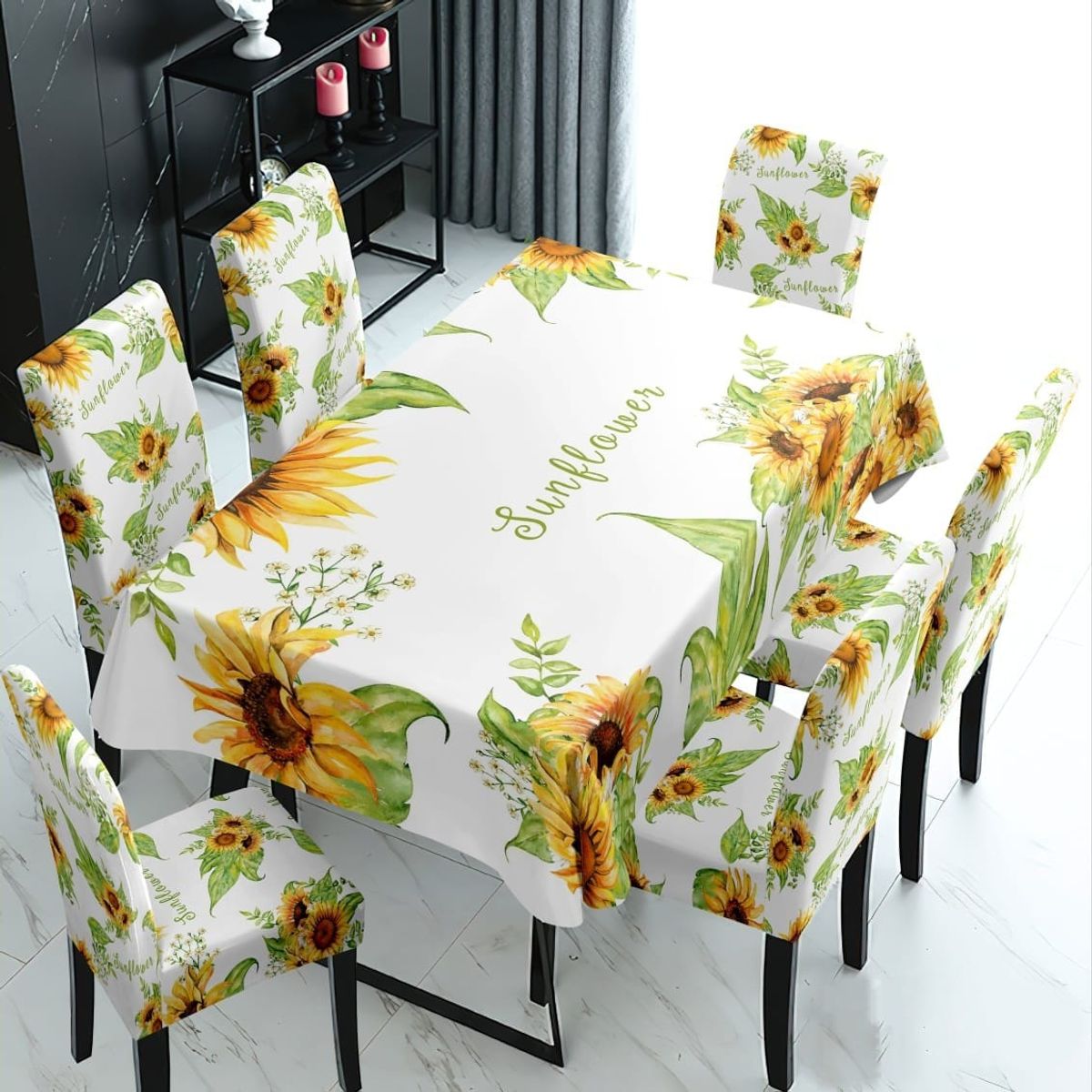 GENERICO - SET COMPLETO DE MANTEL + 6 FUNDAS PARA SILLAS TF